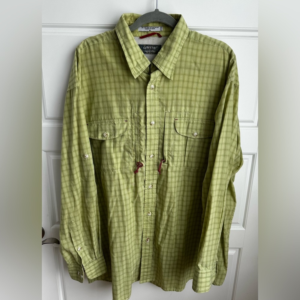 Orvis Men's Trout Bum Long-Sleeve Button Down Vented Fishing Shirt Size XL
